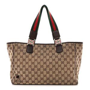 AUTHENTIC GUCCI Monogram Canvas Tote Bag